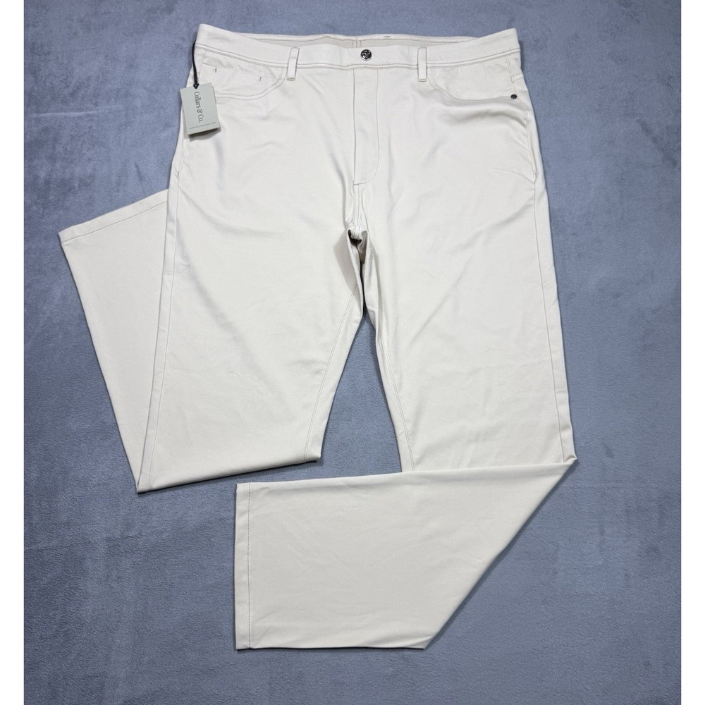 Collars and Co Pants Mens 38x32 CEO Tech Pull On Stretch Chino Stone Dadcore NEW